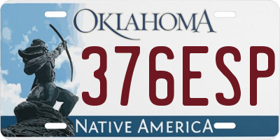 OK license plate 376ESP