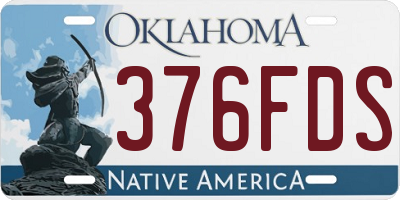 OK license plate 376FDS
