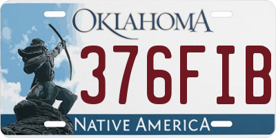 OK license plate 376FIB