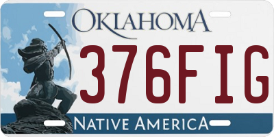 OK license plate 376FIG