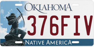 OK license plate 376FIV