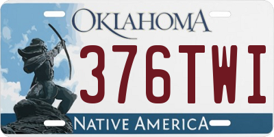 OK license plate 376TWI