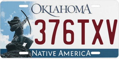 OK license plate 376TXV