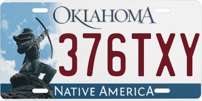 OK license plate 376TXY