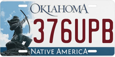 OK license plate 376UPB