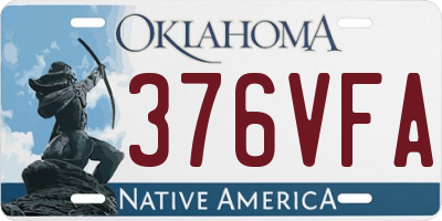 OK license plate 376VFA