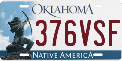 OK license plate 376VSF