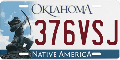 OK license plate 376VSJ
