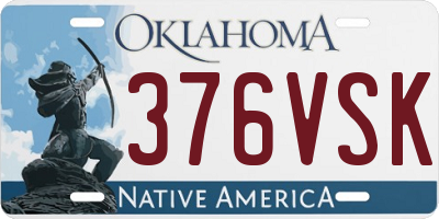 OK license plate 376VSK