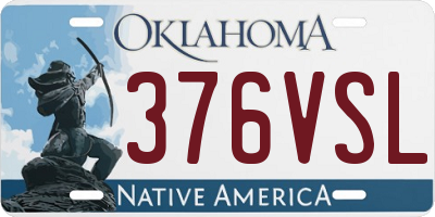 OK license plate 376VSL