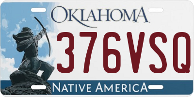 OK license plate 376VSQ