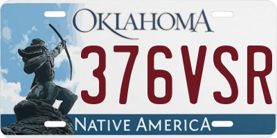 OK license plate 376VSR