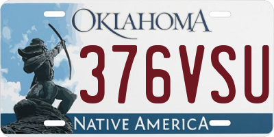 OK license plate 376VSU