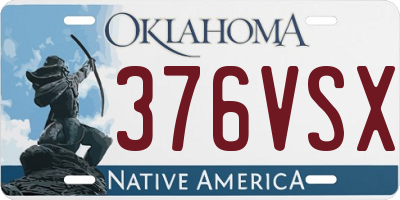OK license plate 376VSX