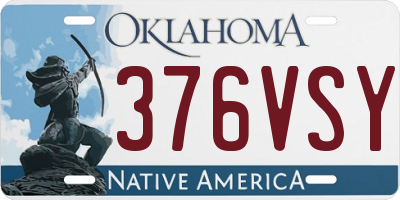 OK license plate 376VSY