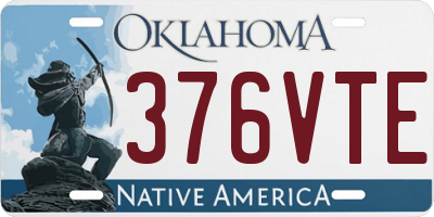 OK license plate 376VTE