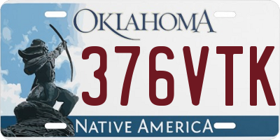 OK license plate 376VTK