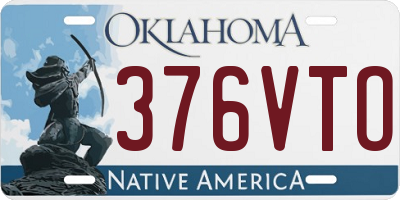 OK license plate 376VTO