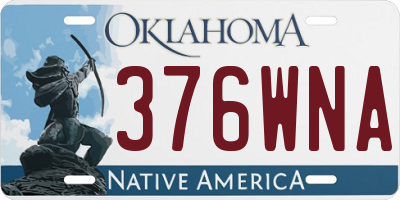 OK license plate 376WNA