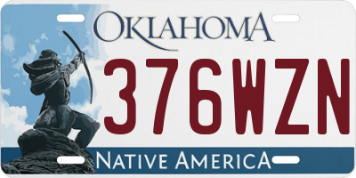 OK license plate 376WZN