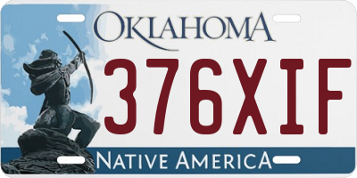 OK license plate 376XIF