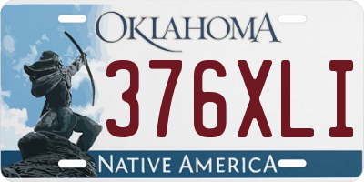 OK license plate 376XLI