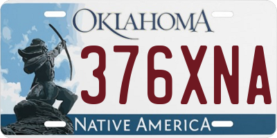 OK license plate 376XNA