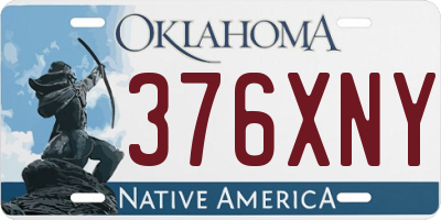OK license plate 376XNY