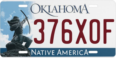 OK license plate 376XOF