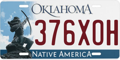 OK license plate 376XOH