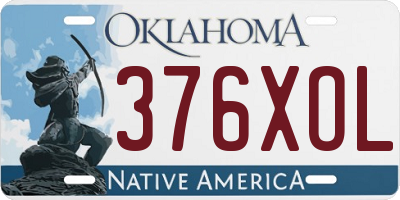 OK license plate 376XOL