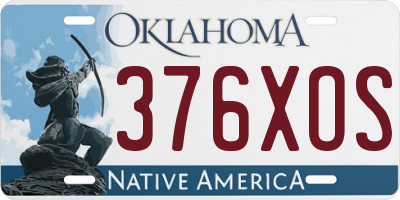 OK license plate 376XOS