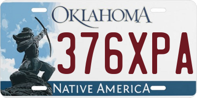 OK license plate 376XPA
