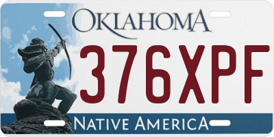 OK license plate 376XPF