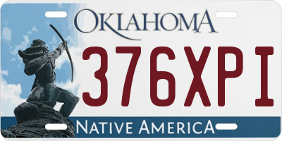 OK license plate 376XPI