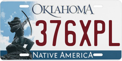 OK license plate 376XPL