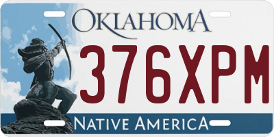 OK license plate 376XPM