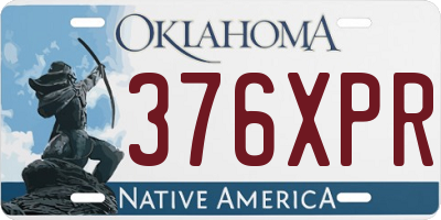 OK license plate 376XPR