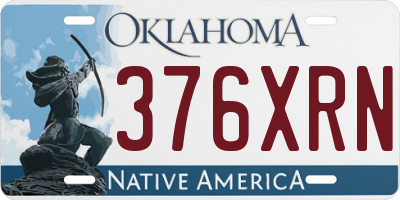 OK license plate 376XRN
