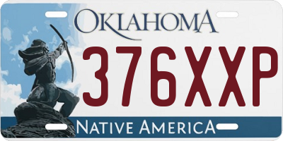 OK license plate 376XXP