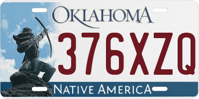 OK license plate 376XZQ
