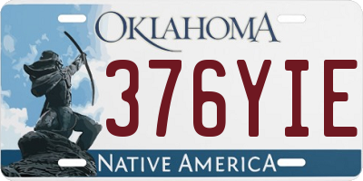 OK license plate 376YIE