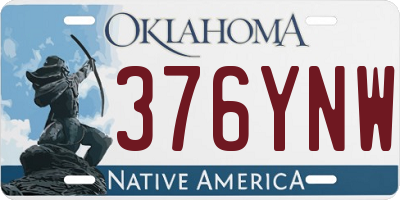 OK license plate 376YNW