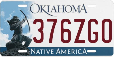 OK license plate 376ZGO