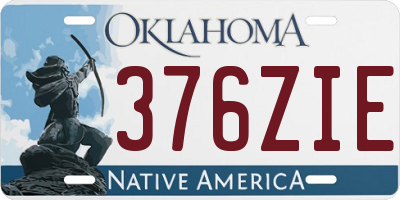OK license plate 376ZIE