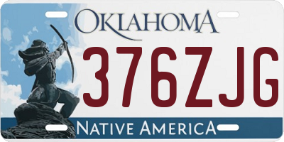 OK license plate 376ZJG