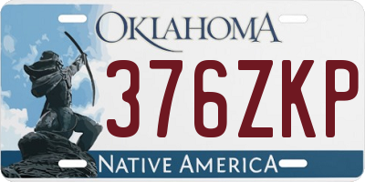 OK license plate 376ZKP