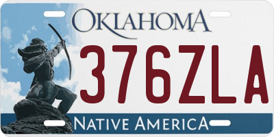 OK license plate 376ZLA