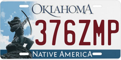 OK license plate 376ZMP
