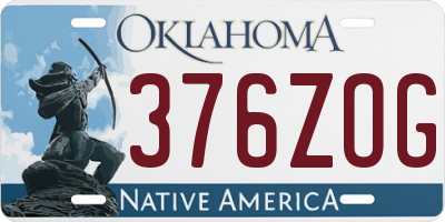 OK license plate 376ZOG